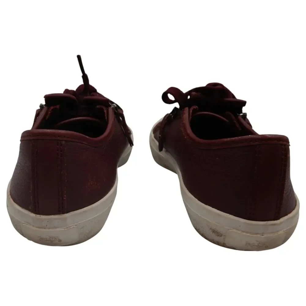 Coach Empire Zipper Leather Sneakers Shoes Burgundy Size 7.5B - Picture 3 of 8